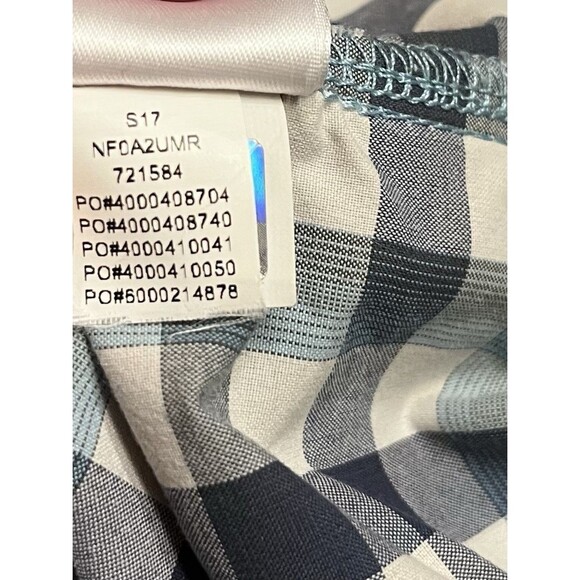 The North Face Shirt Mens Medium Blue Check Button Up Short Sleeve Camp Hiking - Picture 11 of 11